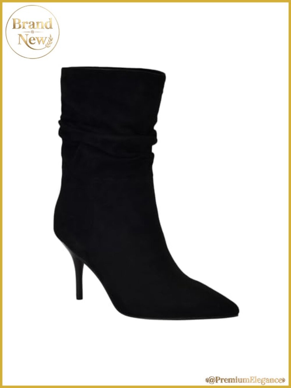 Calvin Klein Cerine Suede Pointed Toe Stiletto Mid-Calf Booties